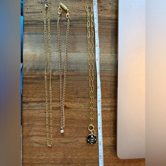 Chanel Gold and Black Iconic CC Charm (GWP) on 18” Gold Paperclip Chain - Picture 6 of 8